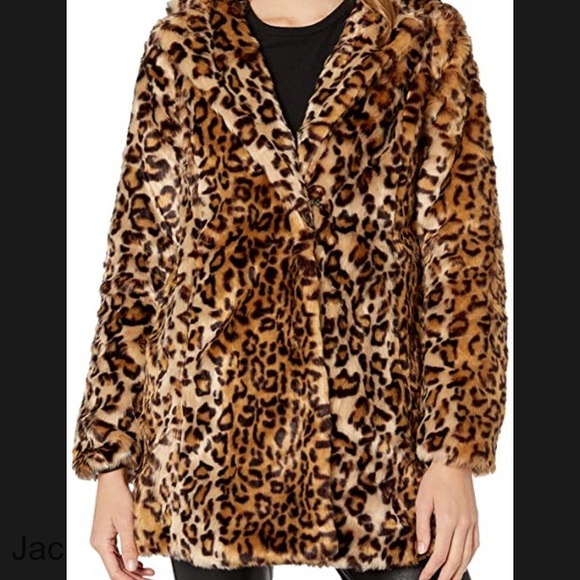 steve madden leopard faux fur coat - Picture 4 of 4